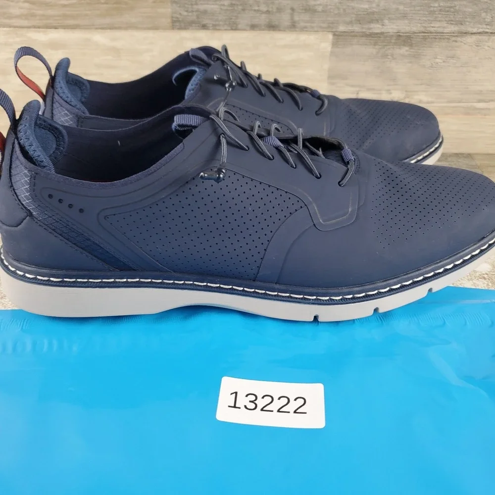 Stacy Adams Syncro Mens Oxford Shoes Sz 10.5 M Navy Leather Lace Up Plain Toe
